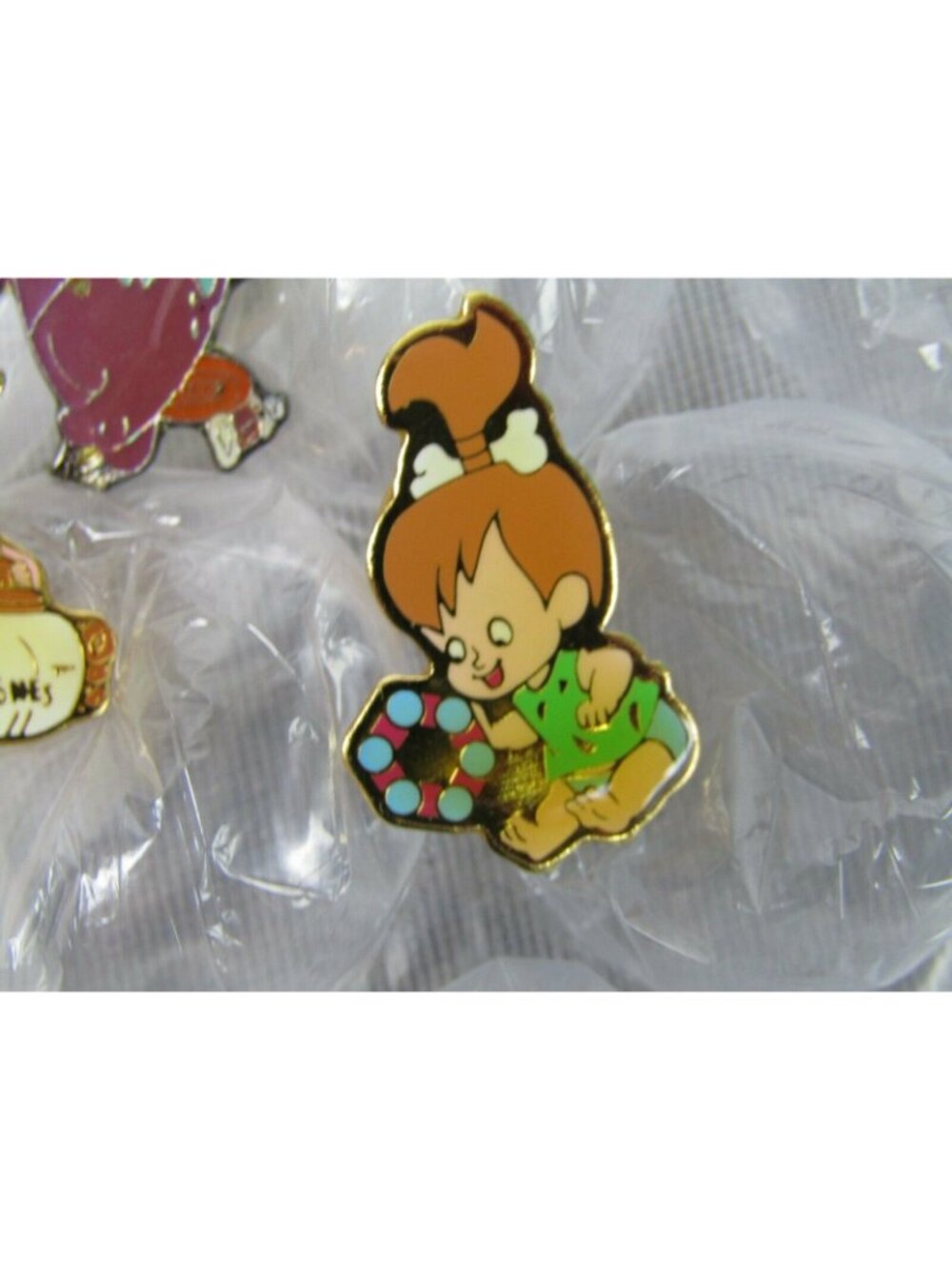 Lot VTG 90s Hanna Barbara Flintstones Fred Barney Enamel Lapel Hat Pin NOS - Picture 2 of 9